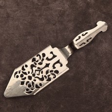 304不鏽鋼古典苦艾酒勺 縷空設計 酒吧調酒工具, 1個, 縷空加厚款苦艾勺【亮銀色】X1