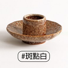雨林薰舍 香薰爐 淨化燃燒盤 簡約設計 陶瓷材質, 單圓鼠尾草盤-斑點白, 斑點白