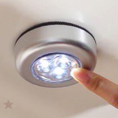 천장 부착 터치식 조명 무선 배터리 원형 엘이디 램프 취침등 화장실 현관 수유등, LED터치램프