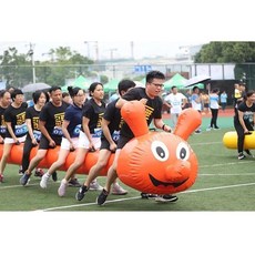 에어바운스 체육대회 레크레이션 야유회 수련회 에어사다리 에어 운동회 게임 풍선 대형, B. 성인 3인용 도톰 더블