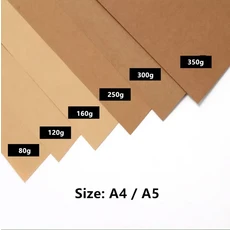 50 개/몫 크래프트 종이 갈색 공예 두꺼운 보드 골판지 DIY 만들기 80g, 11 A5(80gsm) x 100pcs