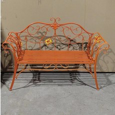 유럽스타일 야외 철제의자 라탄 주물 인테리어 북유럽, 오렌지