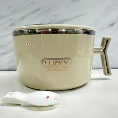 【A&R】不銹鋼泡麵碗 1300ML -附蓋/可瀝水/防燙手把 瑕疵出清區, 1個, 泡麵碗瑕疵二