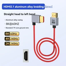 HDMI 호환 2.1 팔꿈치 직각 고화질 8K DSLR 모니터 TV PC 커넥터 디스플레이 프로젝터 4K240, 01 1미터, 06 red