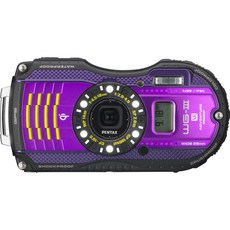 PENTAX PENTAX WG-3GPS 1cm LCD Qi PENTAX WG-3GPSPU 12674 방수 디지털 카메라 퍼플 매크로, 1개