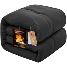 일본 직배송 Colorsroom 싱글 컴포터 깃털보다 따뜻함 Thinsulate 겨울용 4.4파운드 2.0kg 세탁 가능 가벼움 항균 냄새 방지 먼지 진드기, Black