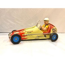 伍拾錢 發條鐵皮玩具 陸上交通工具鐵皮系列 巴士 公車 計程車 火車 懷舊收藏 交換禮物, 1個, 98賽車