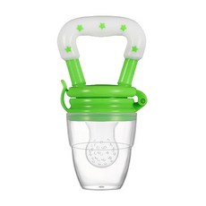 JoyBaby手搖鈴固齒器咬咬輔食器 副食品輔食手搖鈴 咬咬棒, 咬咬手搖鈴白綠星星-M碼, 1個