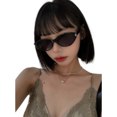 時尚黑色貓眼太陽眼鏡，經典百搭，有效抗UV，展現個人風格