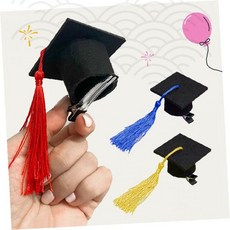 미니 학사모 머리핀 졸업식 기념품 펠트 소재 집게핀 헤어 액세서리 졸업 선물용 장식핀, 1개, 레드