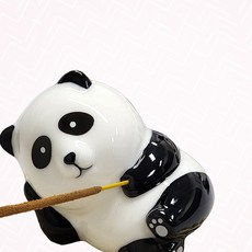 판다 도자기 인센스 홀더 탁상용 미니 향꽂이 강템, 1개