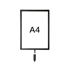 伸縮圍欄告示牌配件 紅龍柱插牌 標示牌，適用於各種紅龍柱，安裝方便，提升場所安全意識, 50個, A4黑烤漆鐵(RP-S41BK), 黑