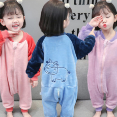 아동 수면 잠옷 극세사 올인원 어린이 유아 수면 잠옷 겨울