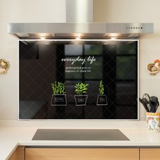 명신산업 주방아트보드 허브가든 블랙 그린 / 아트글라스 탈부착 레터링 본사 직접판매, 1개