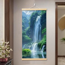 동양화 현관 풍수 사무실 배경 벽 인테리어 도안, 30x60 (cm)