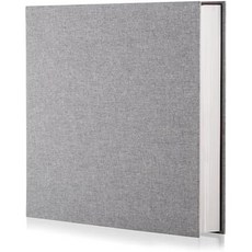 대형 사진 앨범 셀프 접착 스크랩북 46 810 DIY 마그네틱 리넨 커버 40페이지 금속 펜과 플라스틱 보드가 포함된 가족 결혼 선물, 7.3"x6.8"30Pages, Grey