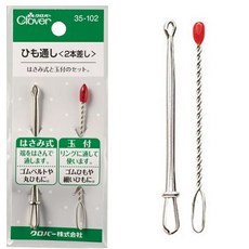 Clover 끈끼우기도구 2종 실끼우개 7cm, 실버, 2개