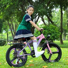 30분설치 충격흡수 초등학생자전거 주니어중학생 자전거 MTB 산악자전거, 1개, 135cm, 스포크 휠 핑크 1단 22인치