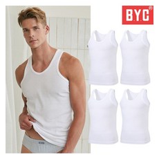 BYC BYC 남성 런닝 부드러운 면100% 민소매 런닝 4매