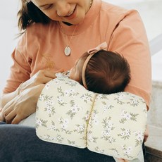 마이베베 모유수유쿠션 분유수유쿠션 팔토시 휴대용 수유쿠션, 베이지 플라워