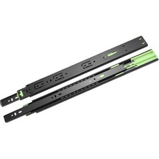 QUHSSHIK 이중 볼 베어링이 달린 서랍 슬라이드 욕실 캐비닛과 사무용 책상용 견고한 강철 레일 검정색 40CM, 검정 40CM