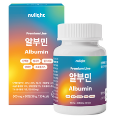 프리미엄 알부민 100%난백 고순도 고함량 흡수빠른 단백질 영양제 누라이트, 1박스, 60정