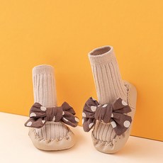 STARDOOR 嬰幼兒圓點大蝴蝶結羅紋及膝襪鞋
