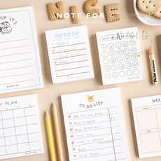有感選物 ins風便條紙 手帳便條紙 待辦清單 便簽 打卡 計畫清單 備忘錄 留言本, 迷你週計劃（100張）,F, 1個