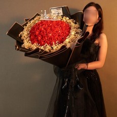 LED 꽃다발 조화 선물 졸업식 20대중반여자선물 졸업 입학식 생일, 대형 레드 장미 꽃다발 70CM
