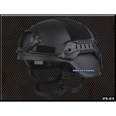 野戰搖滾 MICH 2000戰術頭盔精裝版 黑色 墨魚干 魔鬼沾 魚骨導軌M2000頭盔玻璃纖維版, 1個