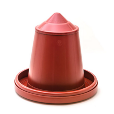 홈우리 고급형 자동 닭 모이통 (반포용), 적갈색, 1개