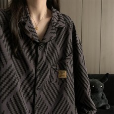 睡衣女2025新款春秋季情侶睡衣男女款長袖寬鬆大碼條紋家居服套裝