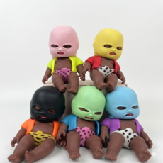 스퀴시 인형 나타샤 귀여운 말랑이 느린 복원 촉감 장난감 손장난감, 14cm 브라운 (바지 랜덤 / 반항적인 스타일)