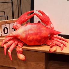귀여운 킹크랩 인형 게 쿠션 봉제인형 해산물 장식 소품, 꽃게