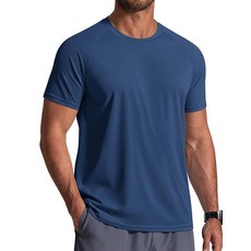 아마존평점4.5+ 미국출고 212856 COOFANDY 남성용 수영 셔츠 UPF 50+ 자외선 차단 래쉬가드 쿨링 반소매 운동용 빠른 건조 여름 해변 셔츠 데님 블루 L