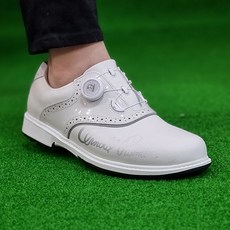 소가죽 다이얼 스파이크리스 클래식 골프화 화이트 레드 블랙 3컬러 연습용 필드용 미끄럼방지 골프신발