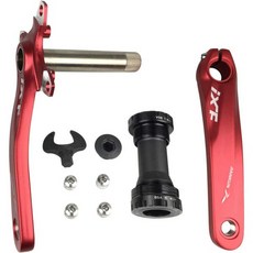 자전거 크랭크 암 세트 170mm 104 BCD 산악 바텀 브래킷 체인링 볼트 포함 MTB BMX 로드 바이크 호환 가능 시마노 FSA 자이언트용 블랙레드실버, 빨강