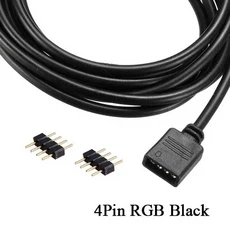 4Pin DC12V 연장 전원 케이블 흰색 검정색 0.3m 1m RGB LED 커넥터 와이어 2835 5050 Led 스트립 빛, 04 0.3m, 04 4Pin RGB Black