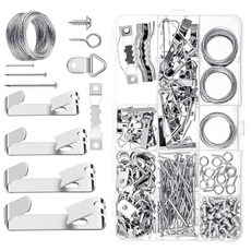 246Pcs 헤비 듀티 사진 걸이 키트는 액자 캔버스 거울 걸이와 호환됩니다, 1세트, 그림과 같이