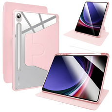 디상커 갤럭시 탭 720도 회전 단색 투명 펜슬수납 태블릿 케이스 S11 울트라/S11/S10 FE+/S9 FE+/S9 FE/A11+/A9+ 14.6/13.1/12.4/11인치, 핑크, 1개 핑크, 1개