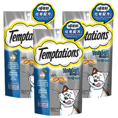 Temptations 喵愛餡 貓點心 化毛配方 香酥外皮內餡柔軟, 60g, 3包