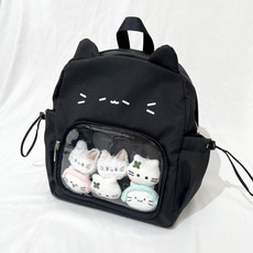 고양이 백팩 키링 증정 이타백 고양이귀 가방 블랙 책가방 학생 귀여운