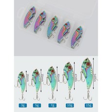 HCT VIB 顫泳路亞套組 金屬沉水假餌, 1個, 一盒5隻綜合（3g-15g）
