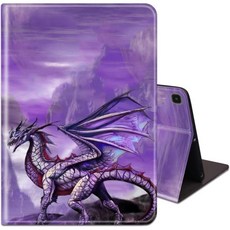 삼성 갤럭시 탭 A7 라이트 2021 슬림 케이스 자동 웨이크/슬립 스마트 커버 포함 8.7인치 SM-T220/T225/T227 - 퍼플 드래곤 문, Purple Dragon Purple Moon