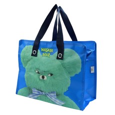 핑크풋 와사비베어 타포린 쇼핑백, 블루, 1개