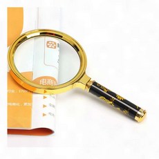 독서 확대경 금테두리 60 70 80mm 손잡이 휴대 돋보기, 1개, 60mm