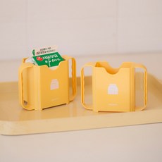아가드 우유 팩 홀더 사이즈 조절 확장형 컵 손잡이, 옐로우, 1개