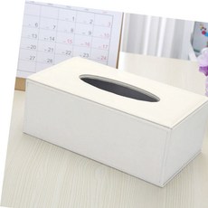 휴지케이스 티슈커버 화이트 가죽 모던 사각, 본상품
