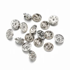 100 개/몫 금속 브로치 기본 핀 다시 배지 홀더 DIY 수제 보석에 대 한 나비 걸쇠 공예 액세서리 만들기, 01 Silver Base
