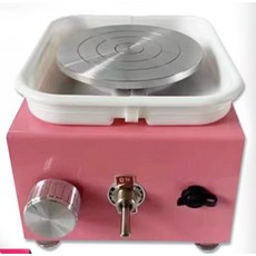 미니전동물레 점토 교육 기계 체험학습, 핑크플러그인-6.5cm턴테이블